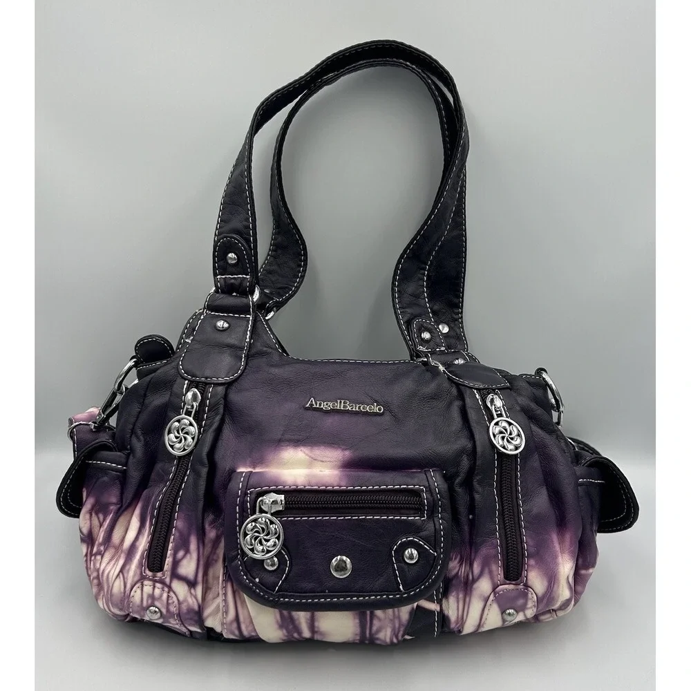 Vintage Angel Barcelo Purple Tie Dye Purse‎ Y2K Festival Retro